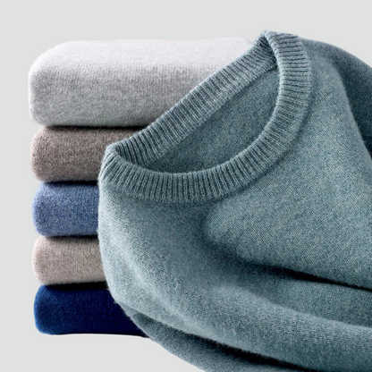 Jonas | Tidløs Herresweater i Varm Strik med Rund Hals