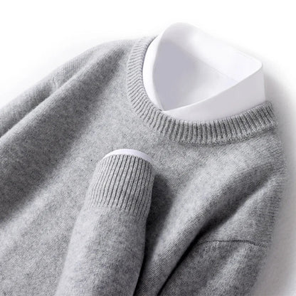 Jonas | Tidløs Herresweater i Varm Strik med Rund Hals
