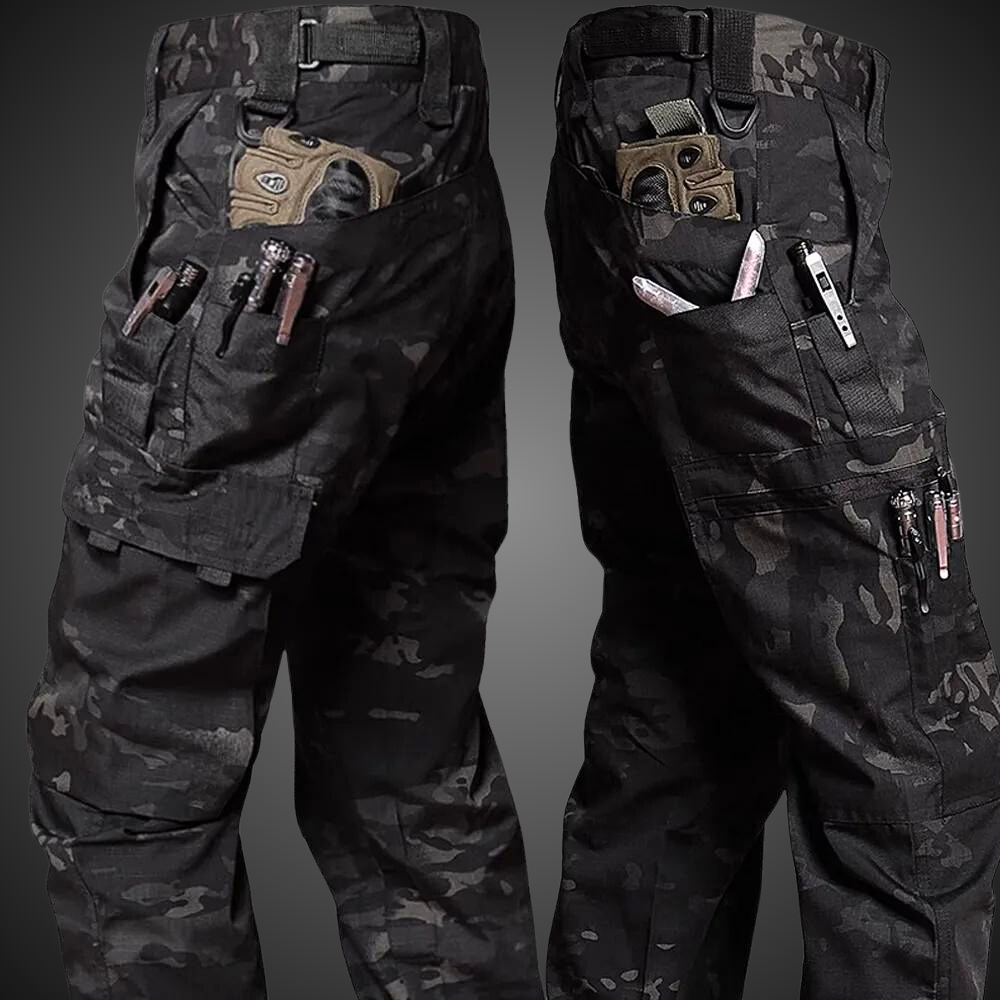 Herre Camo Cargo Bukser Med Flere Lommer