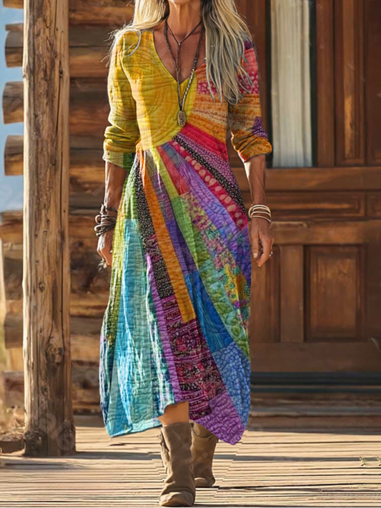 Solveig – Boho Chic Kjole Med Solmønster
