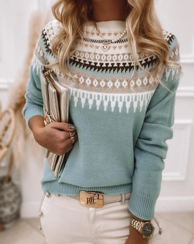 Clara - Langærmet Sweater med Rund Hals