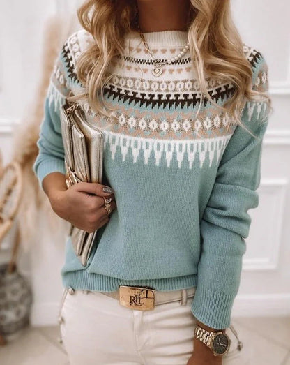 Clara - Langærmet Sweater med Rund Hals