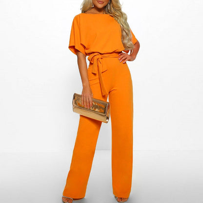 Komfortabelt Elegant Bæltebelagt Dame Jumpsuit