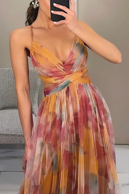 Dame Forårs Elegant Blomstret Sommer Maxi Kjole