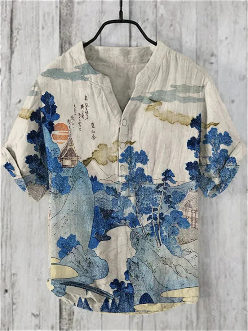 Elegant Casual Skjorte med Fiskeprint