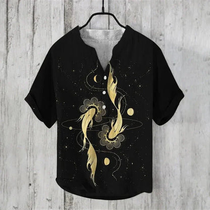 Elegant Casual Skjorte med Fiskeprint