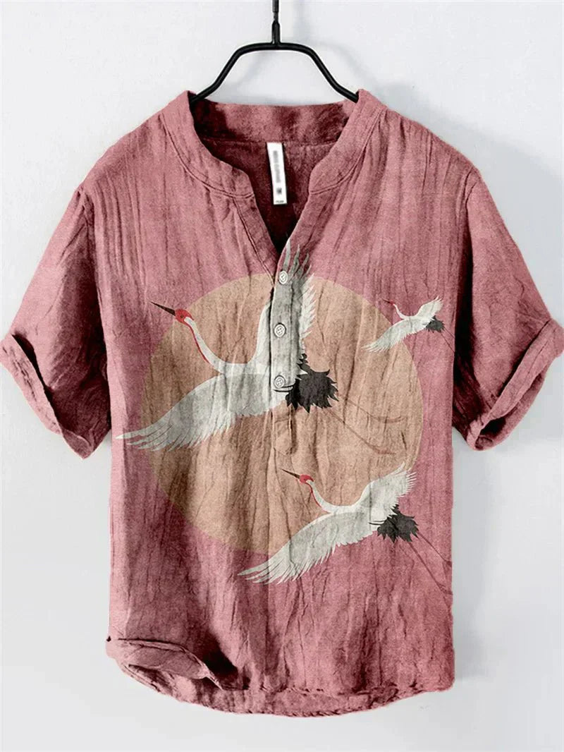 Elegant Casual Skjorte med Fiskeprint