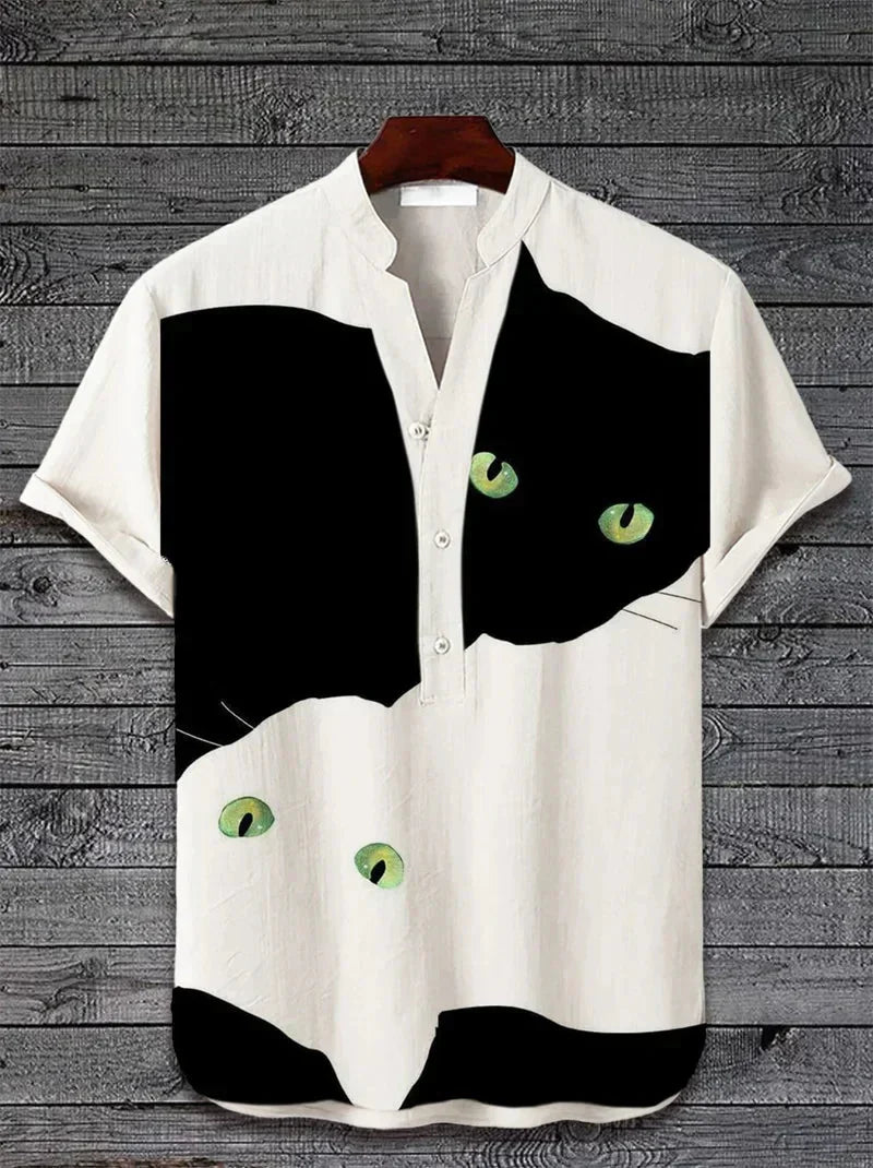Elegant Casual Skjorte med Fiskeprint
