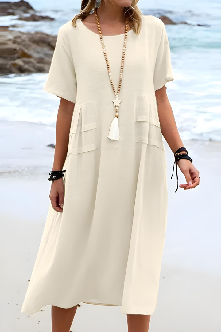 Amelia - Dame lang kjole med lagdelt design
