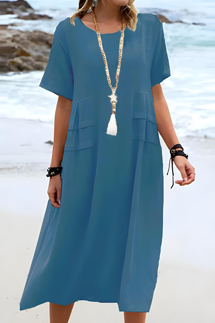 Amelia - Dame lang kjole med lagdelt design