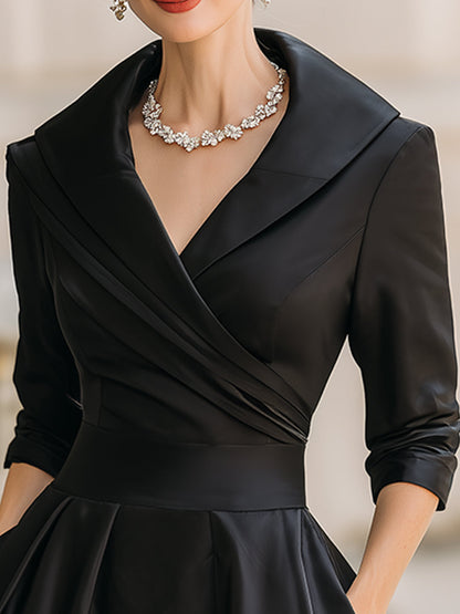 Dame Elegant Klassisk Forårs Wrap Midikjole