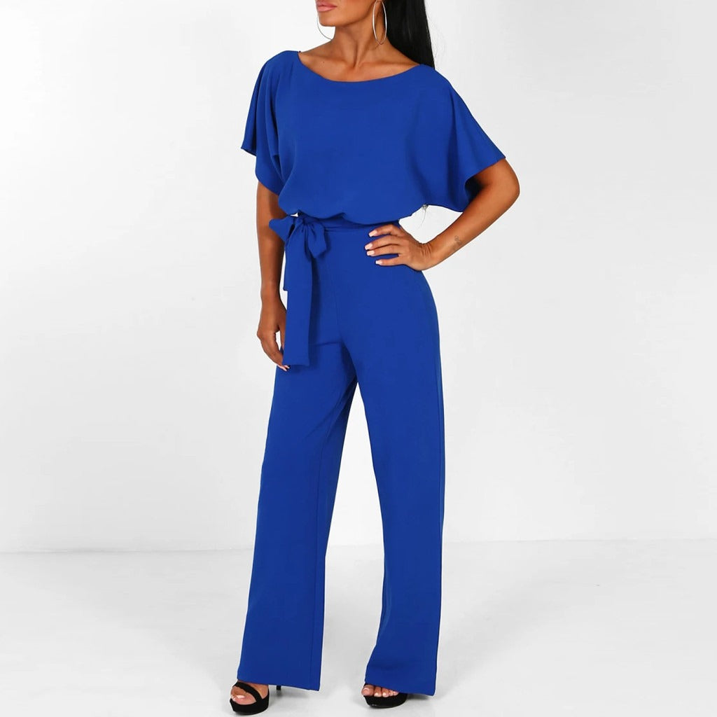 Komfortabelt Elegant Bæltebelagt Dame Jumpsuit