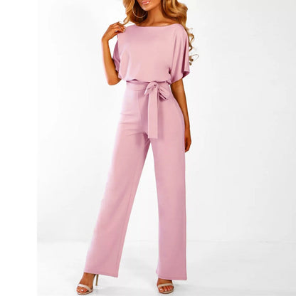 Komfortabelt Elegant Bæltebelagt Dame Jumpsuit