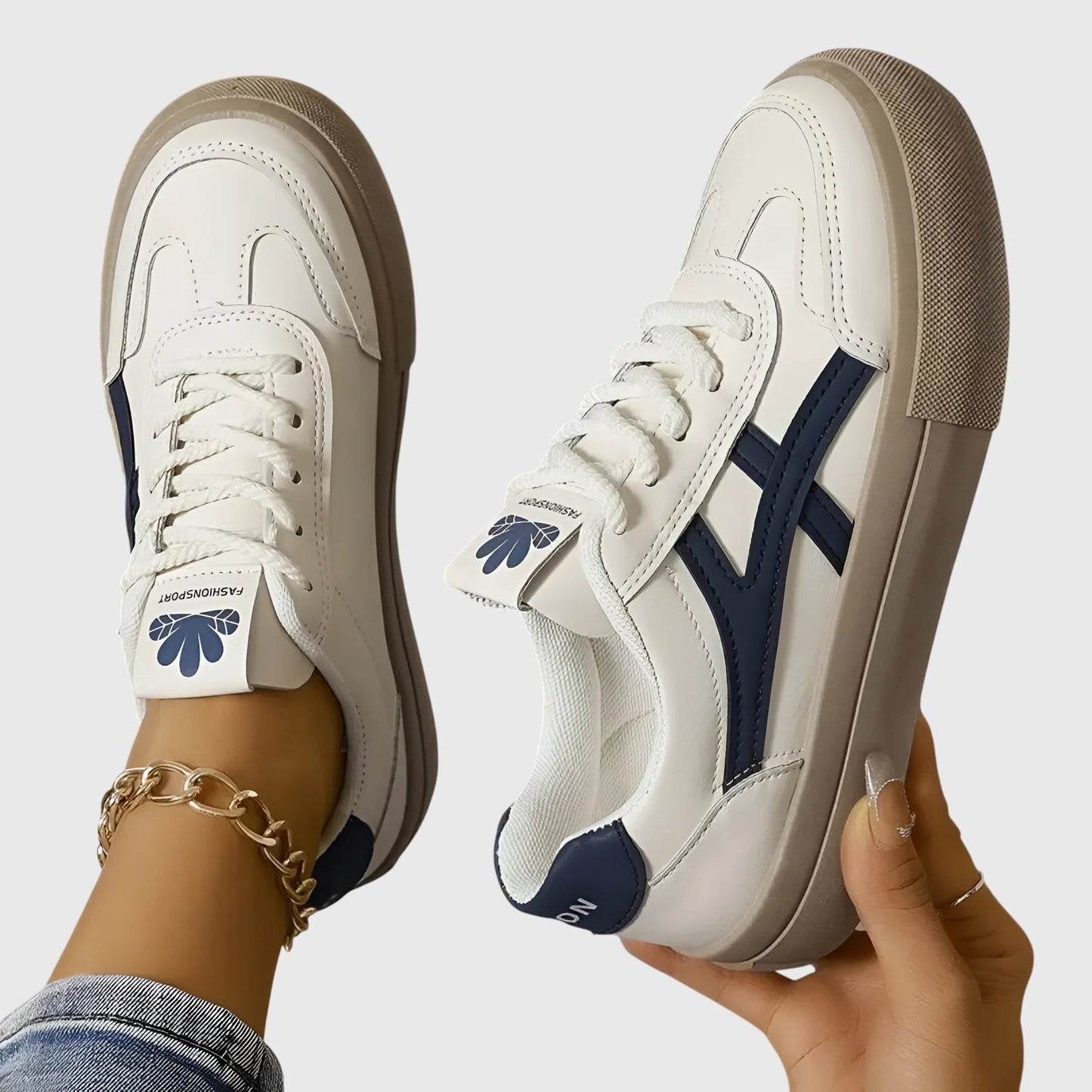 Dame Forårs Casual Snøresko Retro Sneakers