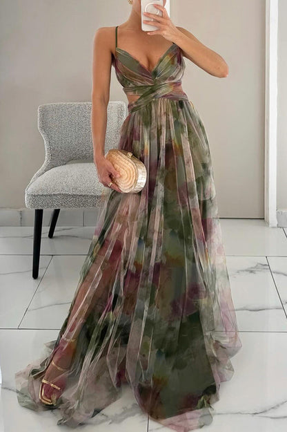 Dame Forårs Elegant Blomstret Sommer Maxi Kjole