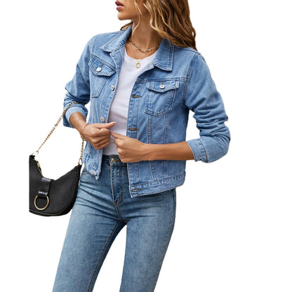 Moderne Behagelig Stilfuld Casual Denimjakke