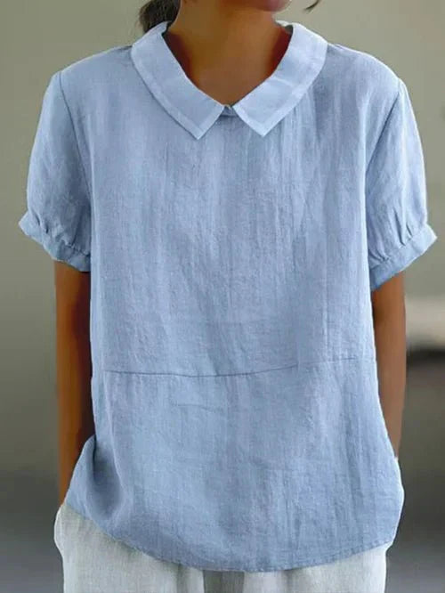 Dame Hør Peter Pan Krave Bluse