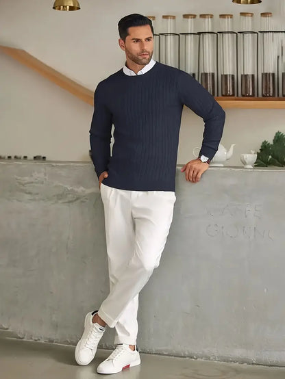 Elegant Afslappet Komfortabel Herre Pullover
