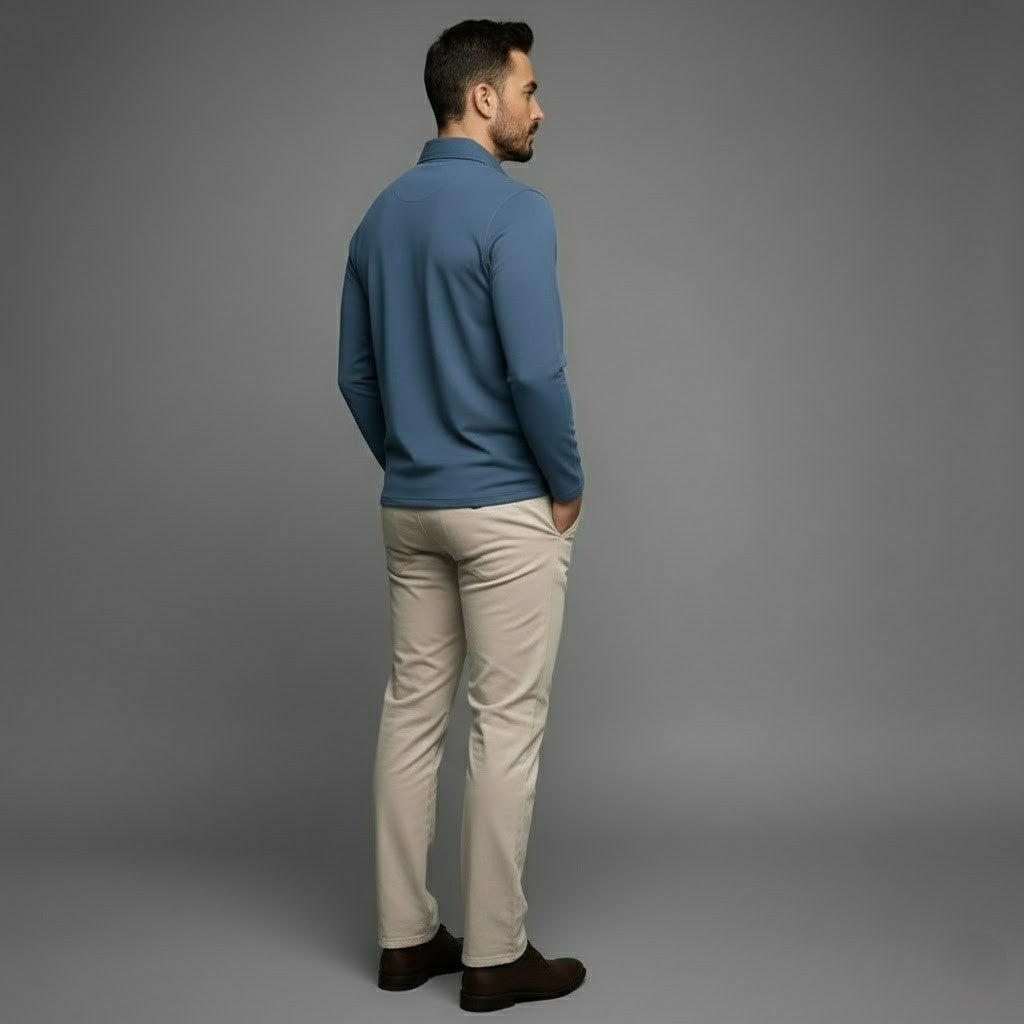 Herre Moderne Komfortabel Stilfuld langærmede vinterpolo-shirt