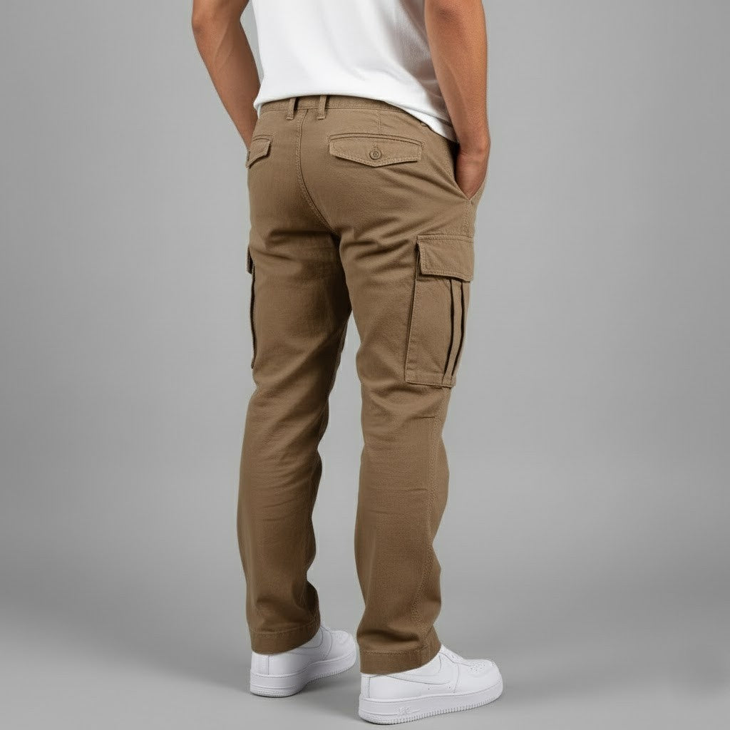 Herre cargobukser med afslappet pasform og sidelommer i streetwear-stil