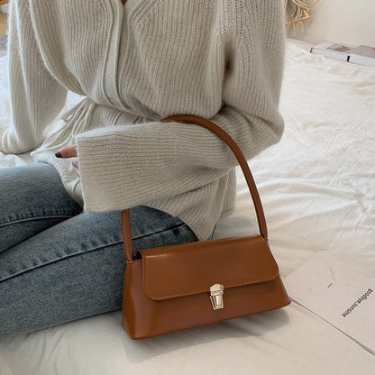 Cressida - Vintage skuldertaske med gyldne detaljer