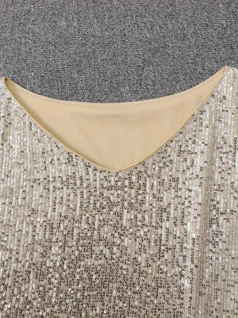 Alana - Glitrende off-shoulder kjole med sequin-detaljer