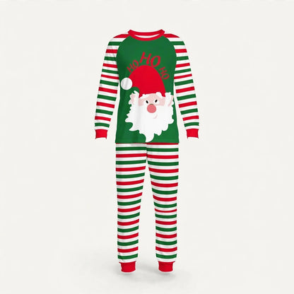 Noel | Julepyjamas med julemandsansigt og stribede bukser til familien