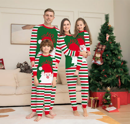 Noel | Julepyjamas med julemandsansigt og stribede bukser til familien