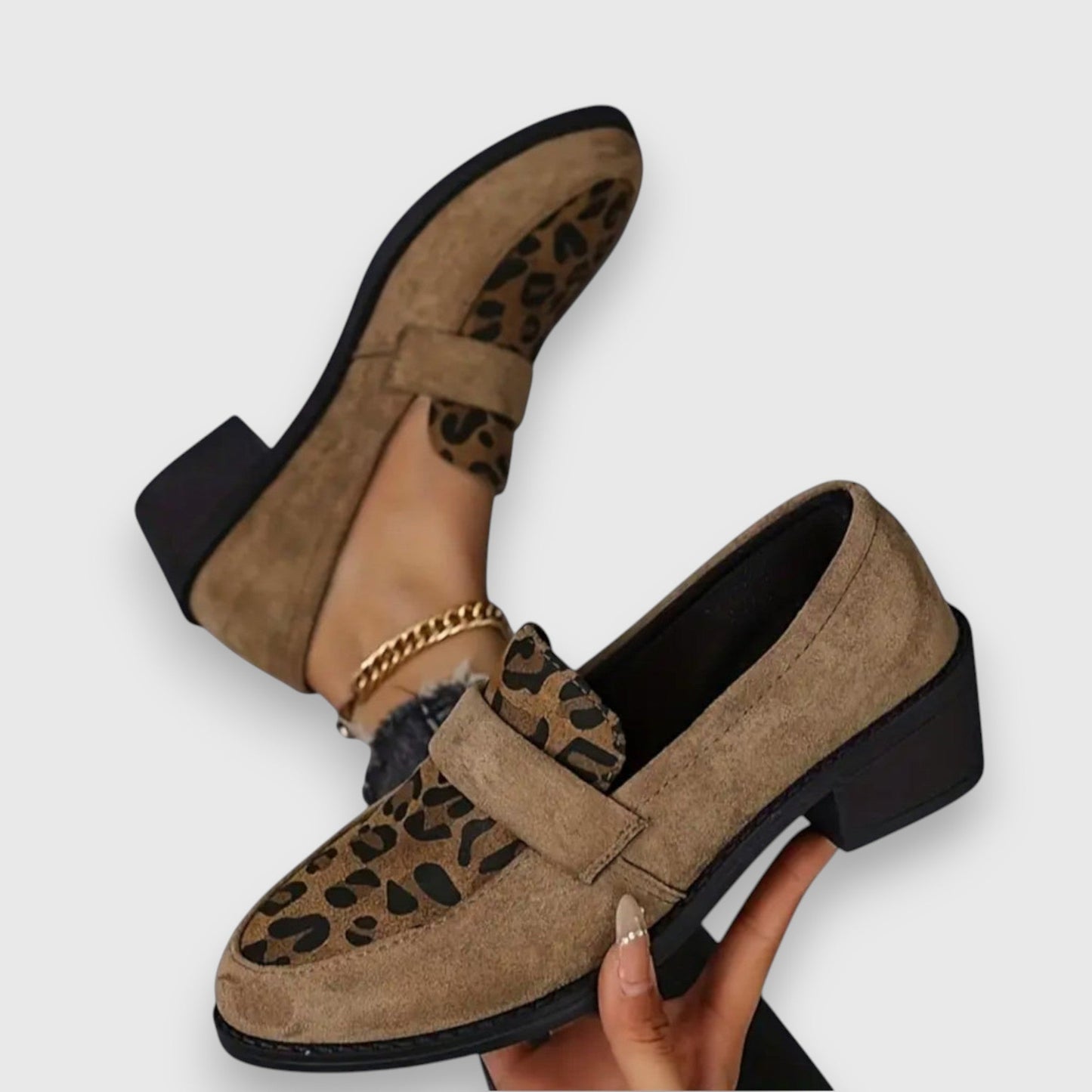 Dame Komfortable Forårs Loafers med Leopardmønster