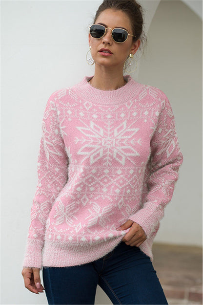 Evergreen | Julesweater i blødt plys med rund hals