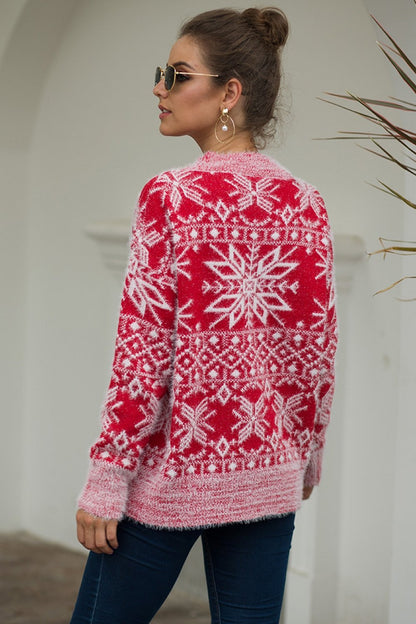 Evergreen | Julesweater i blødt plys med rund hals