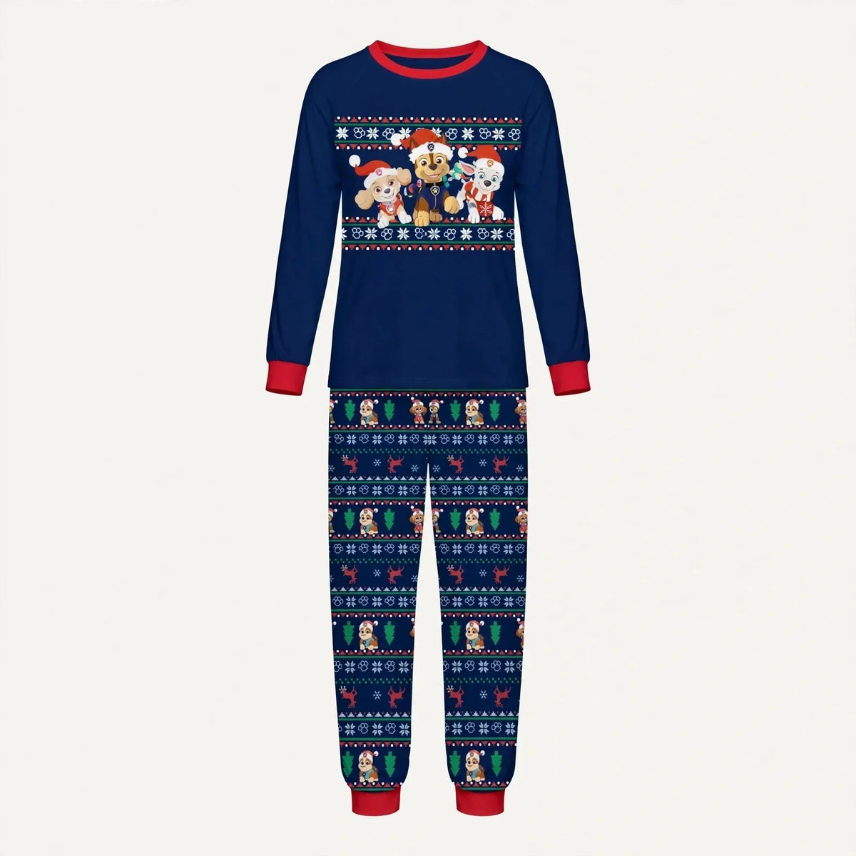 Jingle | Julepyjamas med Fair Isle mønster og hvalpetryk