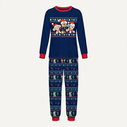 Jingle | Julepyjamas med Fair Isle mønster og hvalpetryk