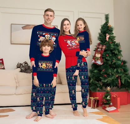 Jingle | Julepyjamas med Fair Isle mønster og hvalpetryk