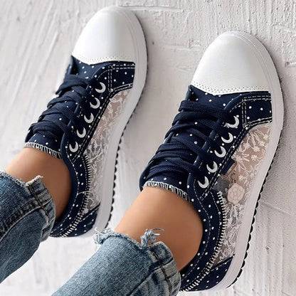 Luna - Dame sneakers med justerbar snørelukning
