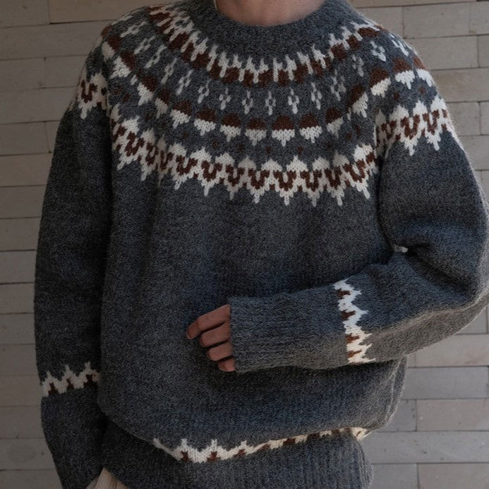 Lina - Fair Isle-sweater med smal pasform og ribbede