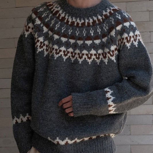 Lina - Fair Isle-sweater med smal pasform og ribbede