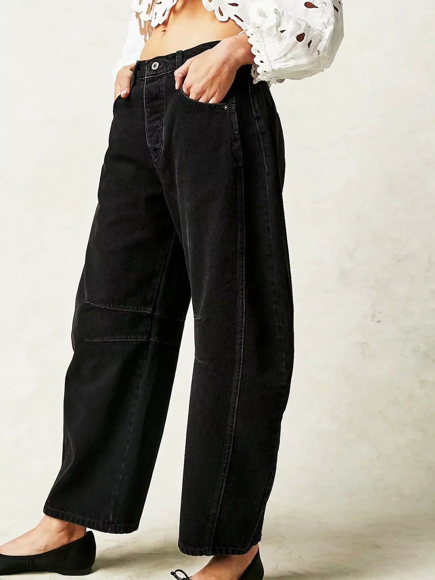 Dame Tør Leopard Løs Pasform Jeans