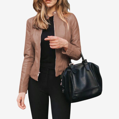 Dame Slim Fit Jakke med Lynlås foran