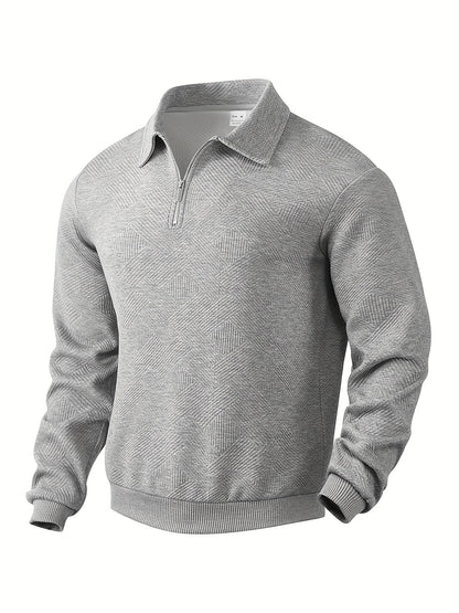 Søren | Sweater med lynlås foran og opretstående krave