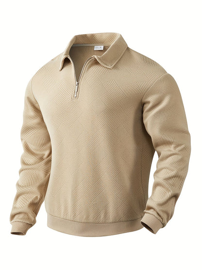 Søren | Sweater med lynlås foran og opretstående krave
