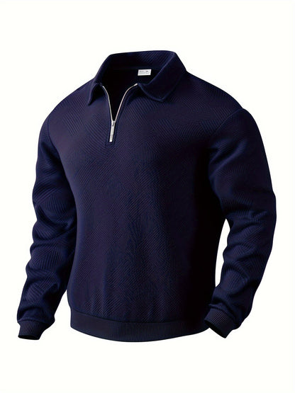 Søren | Sweater med lynlås foran og opretstående krave