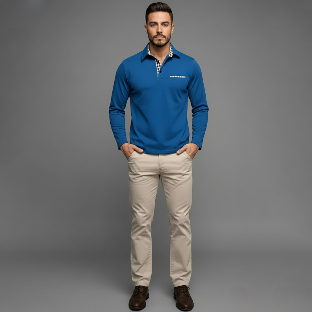 Herre Moderne Komfortabel Stilfuld langærmede vinterpolo-shirt