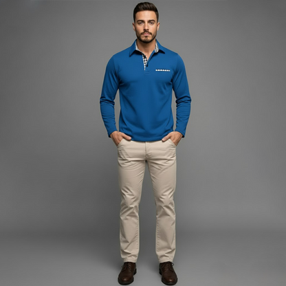 Herre Moderne Komfortabel Stilfuld langærmede vinterpolo-shirt