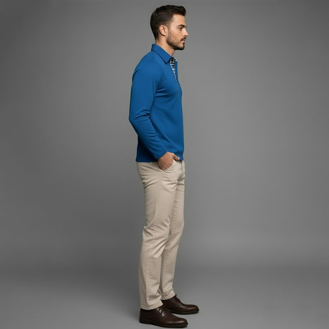 Herre Moderne Komfortabel Stilfuld langærmede vinterpolo-shirt