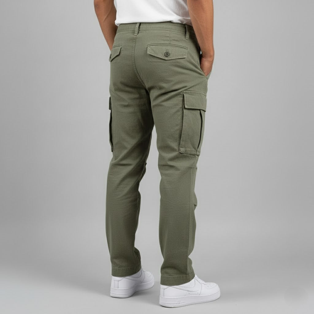 Herre cargobukser med afslappet pasform og sidelommer i streetwear-stil