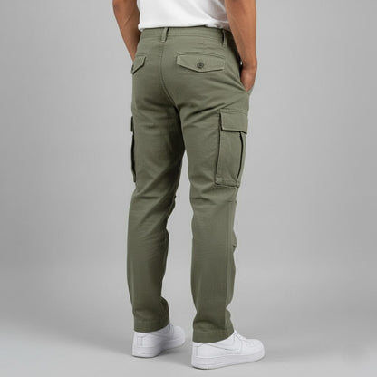 Herre cargobukser med afslappet pasform og sidelommer i streetwear-stil