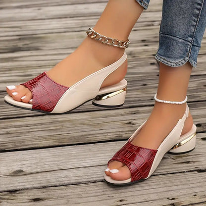 Sophia - Peep-toe sandaler med lav blokhæl