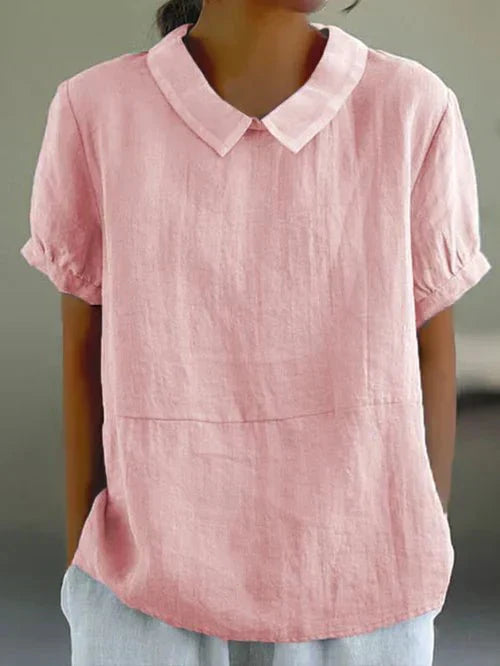 Dame Hør Peter Pan Krave Bluse