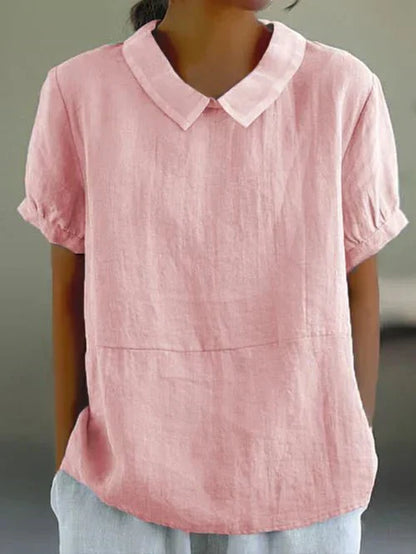 Dame Hør Peter Pan Krave Bluse